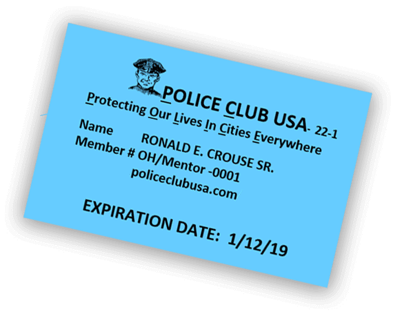membership card for police club usa